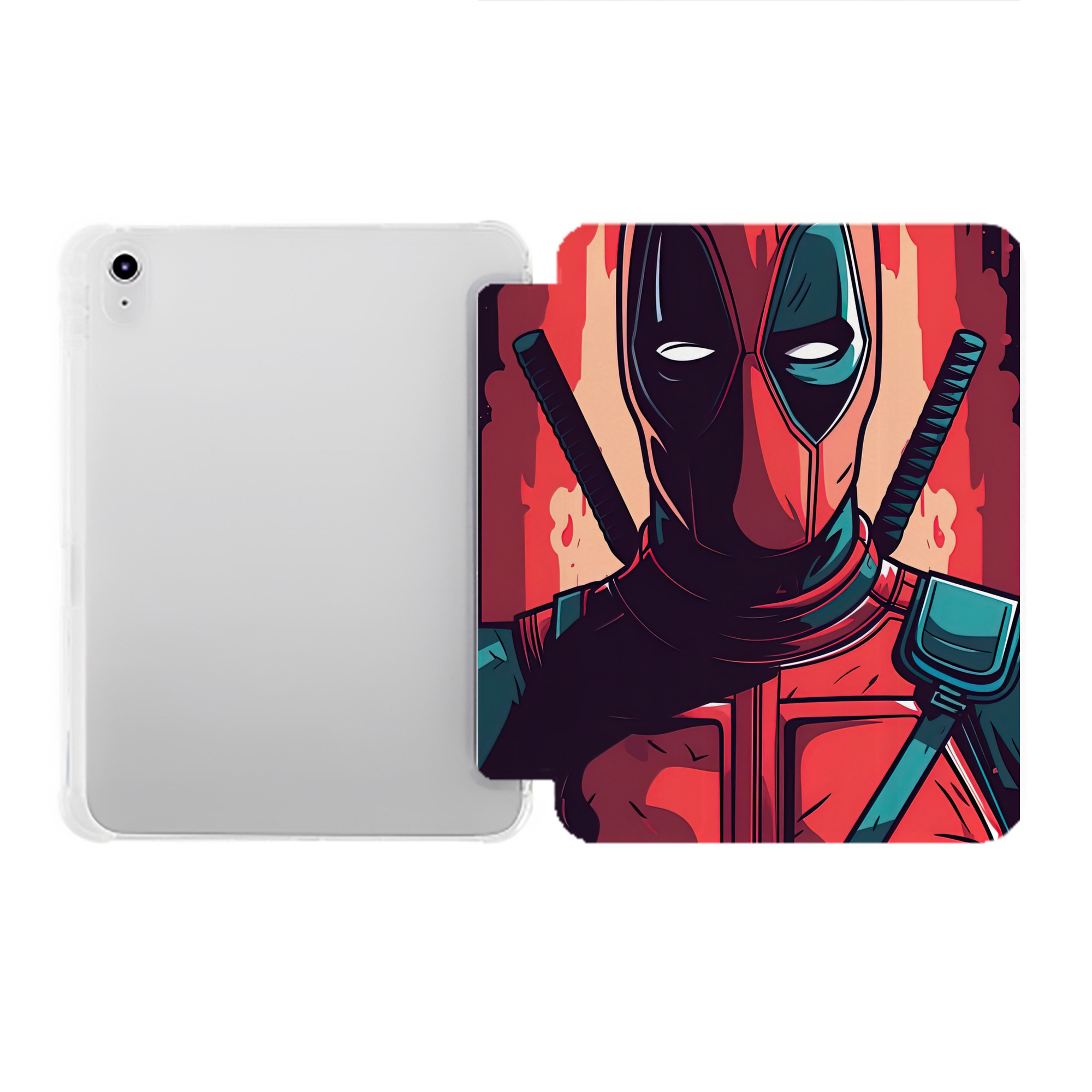 （画像用） Deadpool デッドプール IPad ケース ペン収納付き 三つ折りスタンド PUレザー×シリコン 対応機種9.5/10.5/10.9インチ